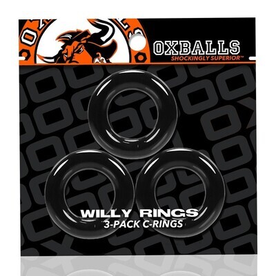 WILLY RINGS 3 PK COCKRINGS BLK