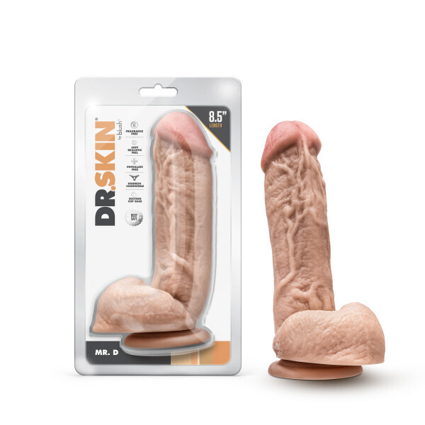 DR. SKIN DR. D 8.5" DILDO WITH BALLS BEIGE DR. SKIN DR. D 8.5" DILDO WITH BALLS BEIGE