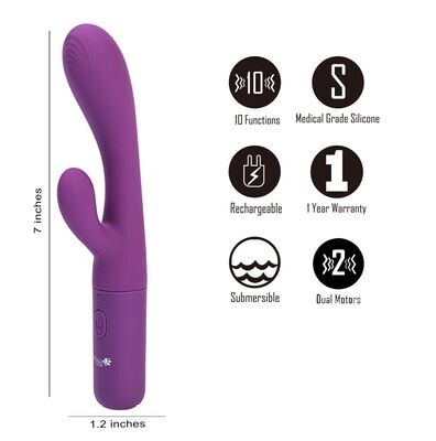 RAYLA DUAL STIM VIBE SILICONE RECHARGEABLE