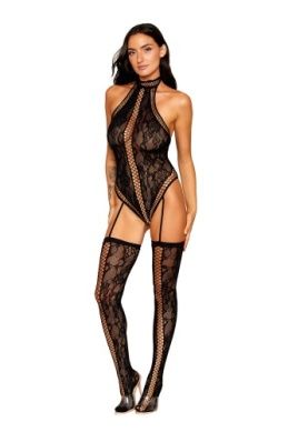 0329 TEDDY BODYSTOCKING BLACK OS
