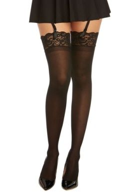 0002 BLK THIGH HI SHEER LACE TOP