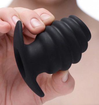 HIVE ASS TUNNEL SILICONE RIBBED HOLLOW ANAL PLUG HIVE ASS TUNNEL SILICONE RIBBED HOLLOW ANAL PLUG