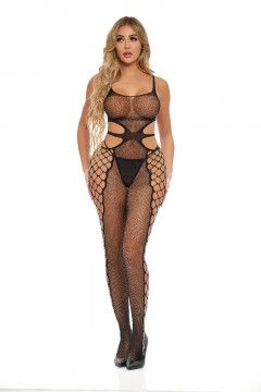 HIT THE LINE CROTCHLESS BODYSTOCKING BLACK OS