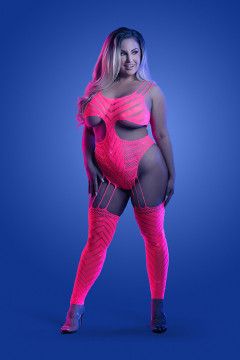 WAVELENGTH CUTOUT RHINESTONE TEDDY BODYSTOCKING QUEEN