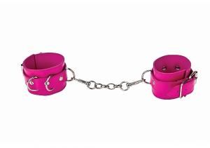 LEATHER CUFFS PINK
