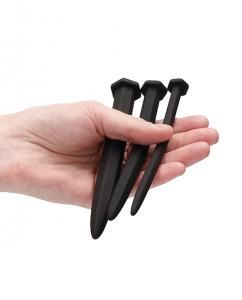 SILICONE RUGGED NAIL PLUG SET URETHRAL SOUND BLK