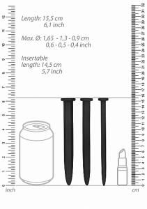 SILICONE RUGGED NAIL PLUG SET URETHRAL SOUND BLK
