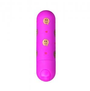 GIGGLY SUPER CHARGED MINI BULLET WITH SMILEY FACE PATTERN