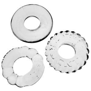 BONEMAKER 3PK COCKRING SET CLEAR