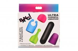BANG RECHARCHEABLE BULLET WITH 4 ATTACHMENTS