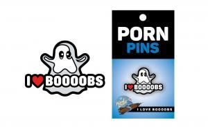 GHOST I HEART BOOBIES PIN
