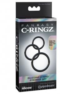 FANTASY C RINGZ SILICONE RING STAMINA SET BLK