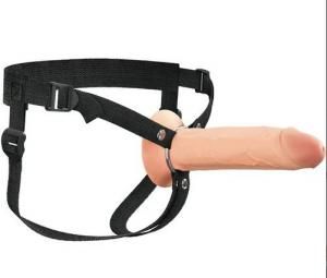 FANTASY XTENSIONS ELITE 8" SILICONE HOLLOW STRAP ON DUAL DENSITY LIGHT