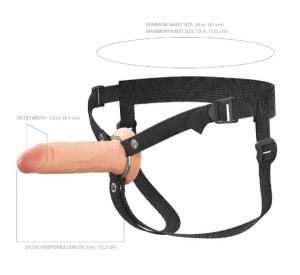 FANTASY XTENSIONS ELITE 6" SILICONE HOLLOW STRAP ON DUAL DENSITY LIGHT