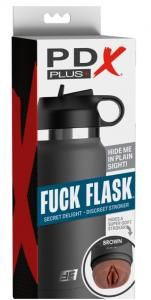 PDX PLUS FLASK SECRET DELIGHT DISCREET STROKER GREY BOTTLE BROWN