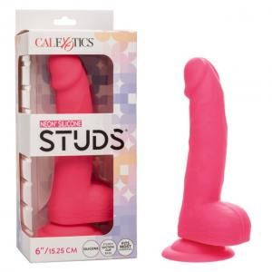 NEON SILICONE STUDS 6" PINK