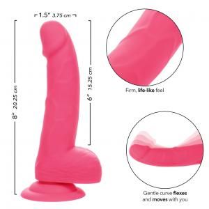 NEON SILICONE STUDS 6" PINK