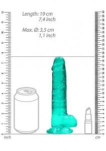 REALROCK 7" REALISTIC DILDO W/BALLS TURQUOISE