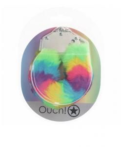 OUCH! HEAVY DUTY FLUFFY HANDCUFFS MULTICOLOR
