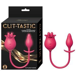 CLIT-TASTIC TUPLIP FINGER MASSAGER AND PLUG RED
