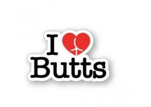 I HEART BUTTS PIN