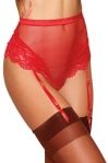 1478L HIGH WAISTED GARTER THONG RED