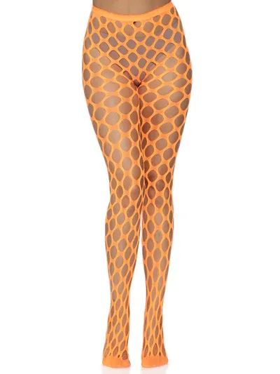 9331 JUMBO POTHOLE NET TIGHTS NEON ORANGE
