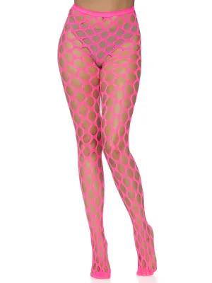 9331 JUMBO POTHOLE NET TIGHTS NEON PINK