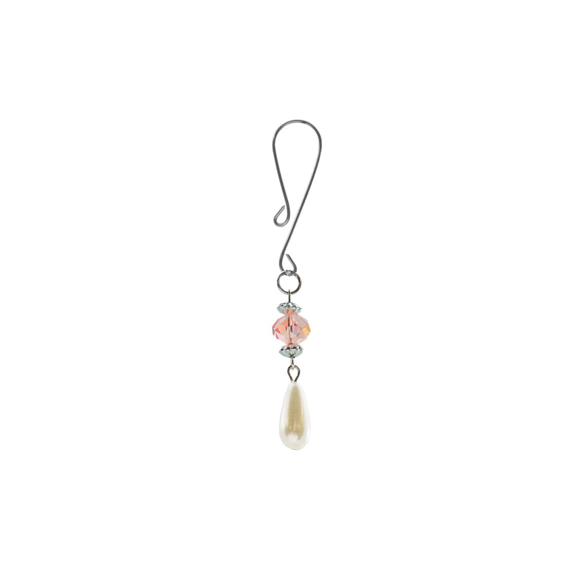 BIJOUX DE CLI LOOP WITH FACETED BEADS AND PEARL PINK