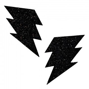 BLACK MALICE GLITTER LIGHTNING BOLT NIPZTIX