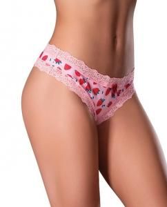 CROTCHLESS THONG STRAWBERRY S/M