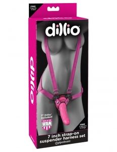 DILLIO PINK 7" STRAP ON SUSPENDER HARNESS