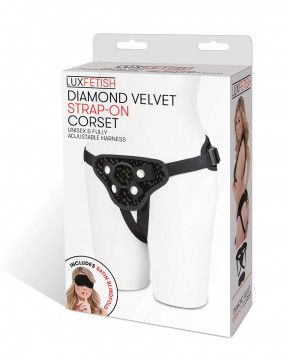 DIAMOND VELVET STRAP ON CORSET