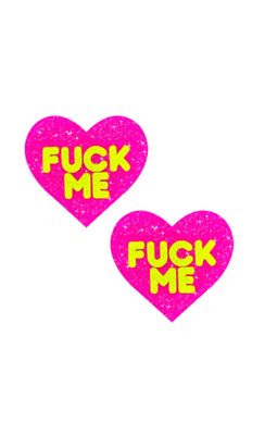 FUCK ME BLACKLIGHT NEON SUPER SPARKLE NIPPLE COVER
