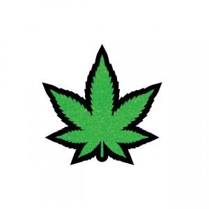 GREEN GLITTER LEAF PIN