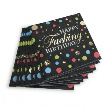 HAPPY FUCKING BIRTHDAY COCKTAIL NAPKINS