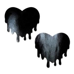 PASTEASE FAUX LATEX BLK MELTY HEARTS