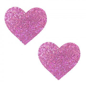 PEGASUS KISSES IRIDESCENT PINK GLITTER HEART NIPZTIX
