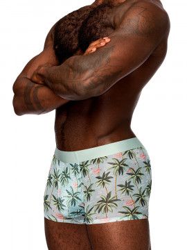 SHEER PRINTS SHORT FLAMINGO MED