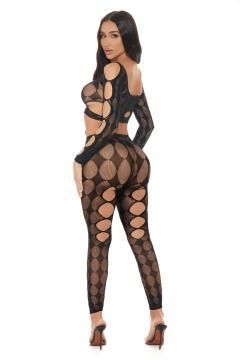 TONGUE TWISTED CROP TOP AND LEGGINGS BLK