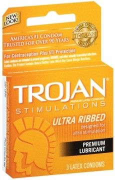 TROJAN ULTRA RIBBED 3 PACK