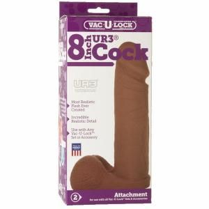 VAC U LOCK ULTRASKYN COCK BROWN 8"