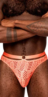 RUDE AWAKENING STRAP THONG ORANGE L/XL