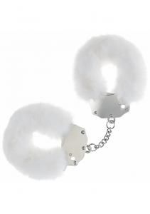 OUCH HEAVY DUTY FLUFFY HANDCUFFS WHITE