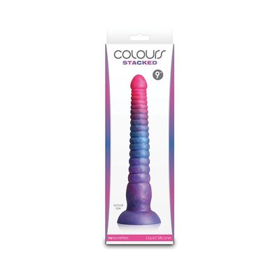 COLOURS STACKED 9" DILDO PINK/BLUE