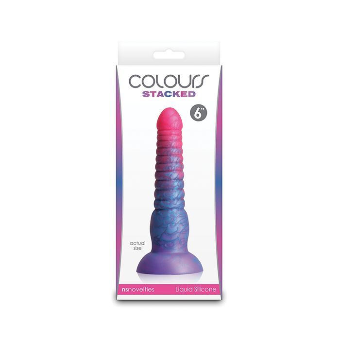 COLORS STACKED 6" DILDO PINK/BLUE