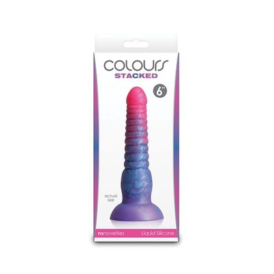 COLORS STACKED 6" DILDO PINK/BLUE