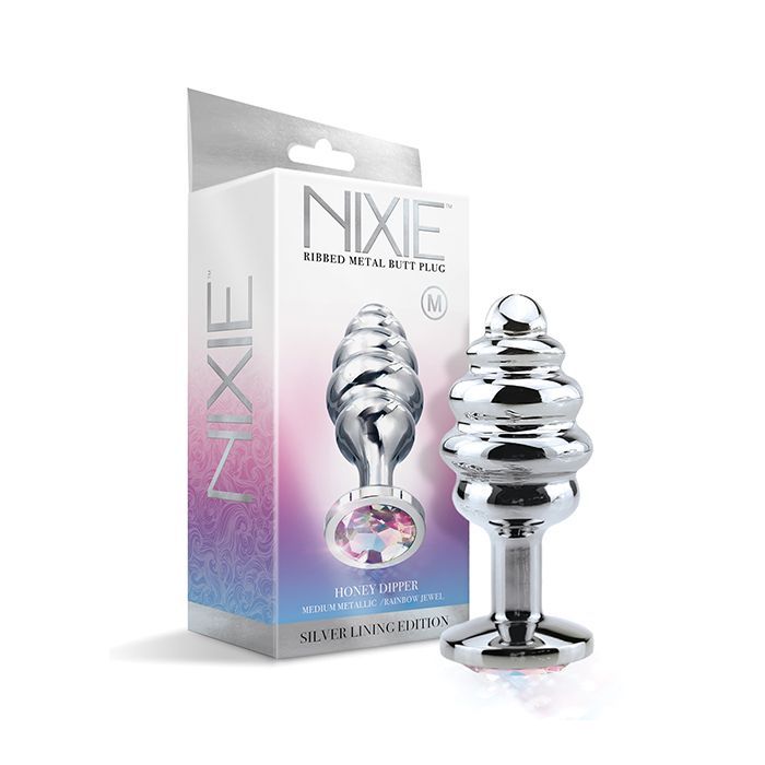 NIXIE HONEY DIPPER RIBBED METAL PLUG RAINBOW MEDIUM