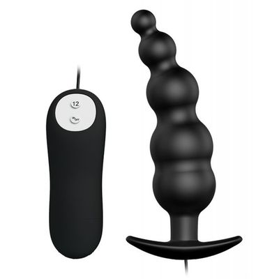PRETTY LOVE VIBRATING BEAD BUTT PLUG BLK
