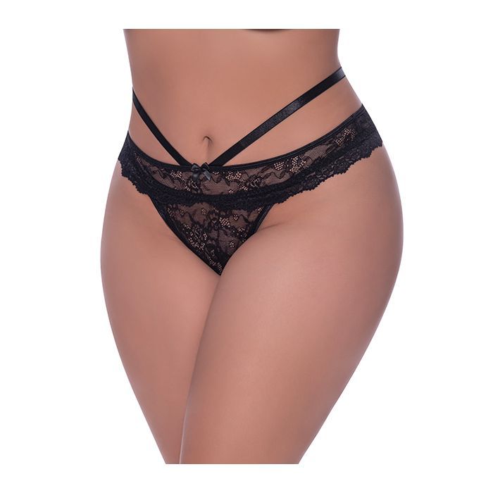 PEEKABOO CHEEKY PANTY BLK QN PEEKABOO CHEEKY PANTY BLK QN